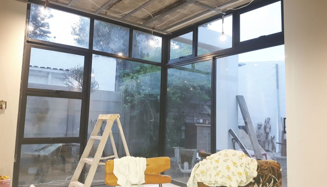 Glass wall installation complete