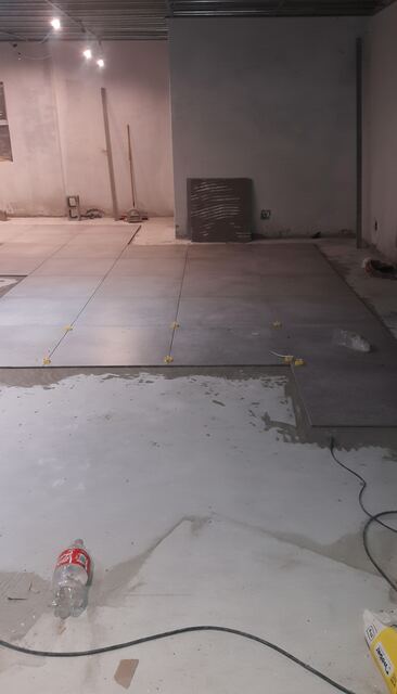 Tiling progress with spacers